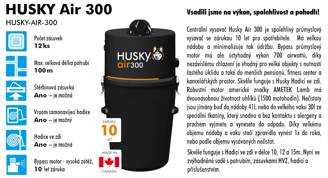 centrální vysavač Husky AIR 300