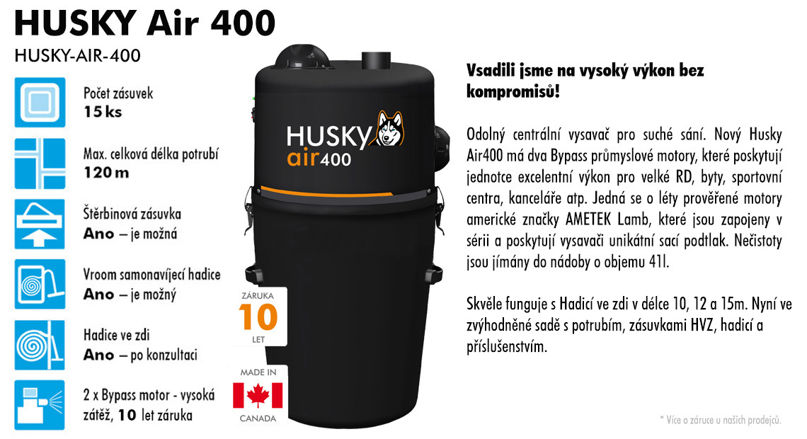 centrální vysavač Husky AIR 400